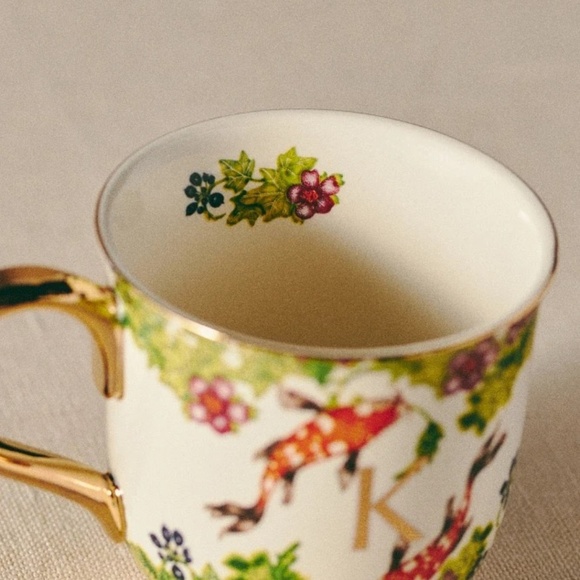 NWT Anthropologie Lou Rota Monogram Nature Mug Letter K KOI - Picture 3 of 6